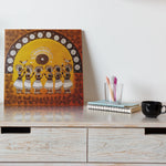 Load image into Gallery viewer, The Gossip | Warli Art | Traditional Indian Art | Acrylic Touch | Digital Printed Canvas
