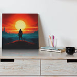 Load image into Gallery viewer, Rising Star | Sunrise | Minimalist Retro Illustration | Digital Printed Canvas
