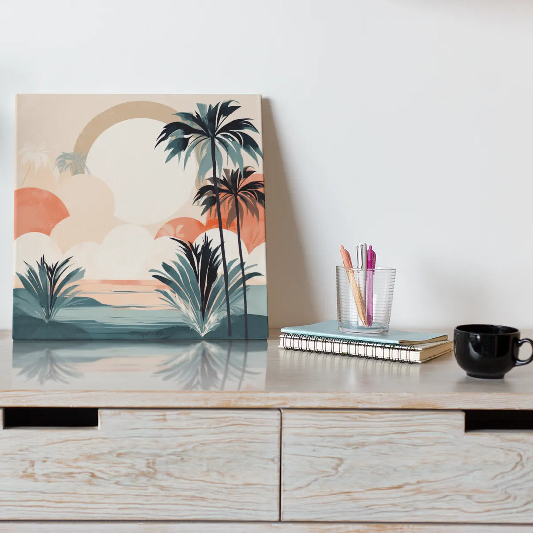 Bohemian Breeze: Tropical Escape with Boho Vibes by the Beach | Digital Printed Canvas