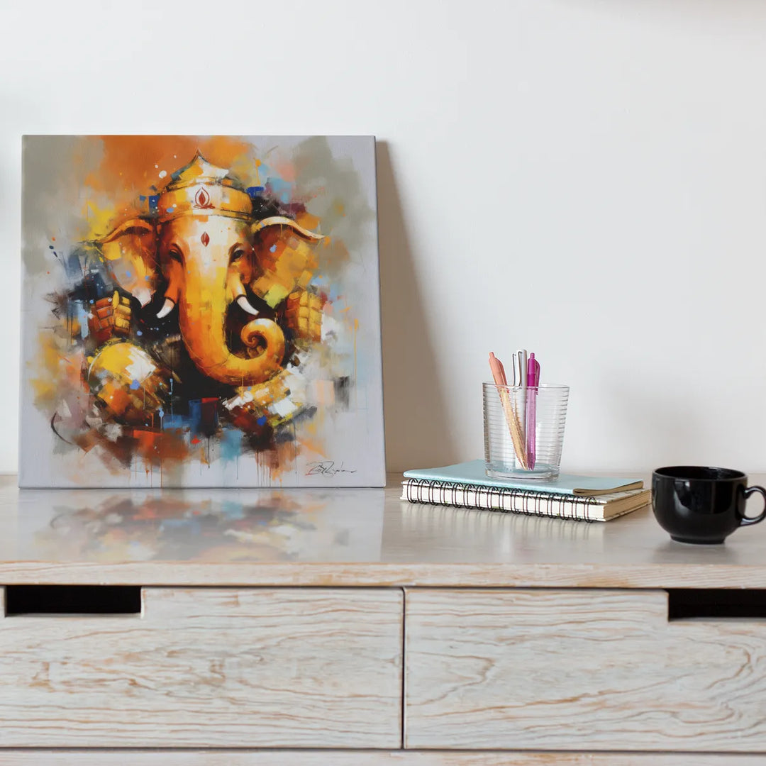 Divine Lord Ganesha | Beautiful Abstract Art | Digital Printed Canvas