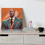 Load image into Gallery viewer, The Rock | Dwayne Johnson | Retro Illustration | Digital Printed Canvas
