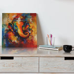 Load image into Gallery viewer, Lord Ganesha | Beautiful Abstract Art | Digital Printed Canvas
