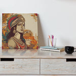 Load image into Gallery viewer, Indian Woman | Mauryan Empire | Beautiful Retro Illustration | Digital Printed Canvas
