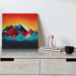 Load image into Gallery viewer, Between The Mountains | Contemporary Art | Beautiful Minimalist Illustration | Digital Printed Canvas
