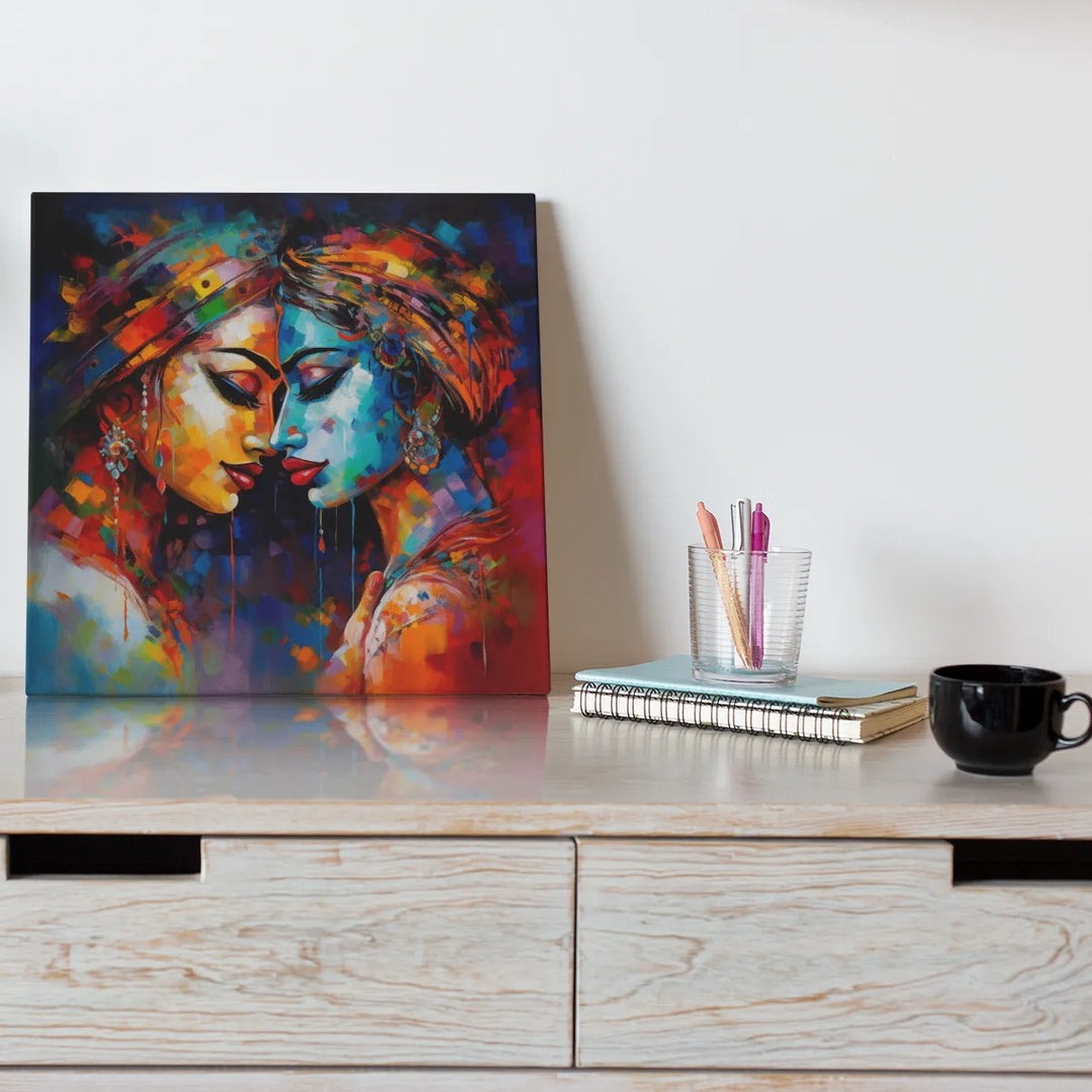 Radha-Krishna | Beautiful Abstract Art | Digital Printed Canvas