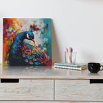 Load image into Gallery viewer, Vibrant Plumage : Peacock | Beautiful Abstract Art | Digital Printed Canvas
