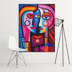 Load image into Gallery viewer, Dual Joy: Vibrant Life in Modern Hues | Modern Illustration | Digital Printed Canvas
