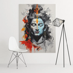 Load image into Gallery viewer, Harmony of Divinity: Lord Shiva | Minimalist Abstract Illustration | Digital Printed Canvas
