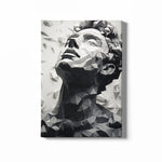 Load image into Gallery viewer, Monochrome Serenity: Polyart Human with Closed Eyes | Poly Art | Digital Printed Canvas
