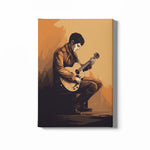 Load image into Gallery viewer, Guitarist | Retro Illustration | Abstract Touch | Digital Printed Canvas
