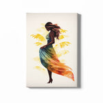 Load image into Gallery viewer, Vivid Grace: Modern Art Featuring a Lady in a Colorful Dress | Digital Printed Canvas
