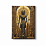 Load image into Gallery viewer, Eternal Radiance: Ancient Egyptian God in Black and Gold | Vintage Illustration | Digital Printed Canvas
