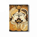 Load image into Gallery viewer, Bengali Wedding Couple | Modern Madhubani Art | Illustration | Traditional Art | Digital Printed Canvas
