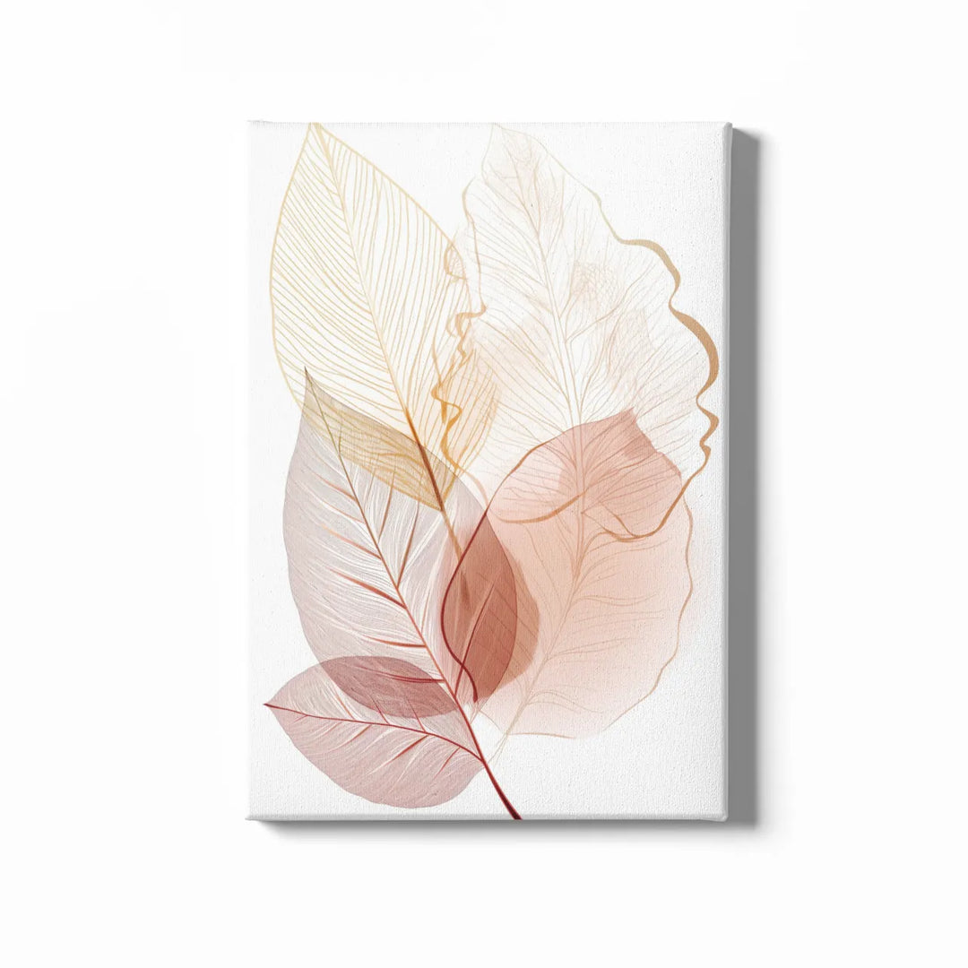 Sublime Simplicity: Minimalist Leaf Illustration | Digital Printed Canvas