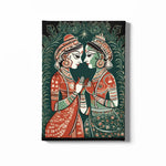 Load image into Gallery viewer, Bengali Women | Modern Madhubani Art | Illustration | Traditional Indian Art | Digital Printed Canvas
