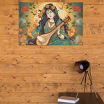 Load image into Gallery viewer, Goddess Saraswati | Minimalist Illustration | Digital Printed Canvas
