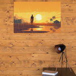 Load image into Gallery viewer, Fields of Life: Farmer in the Rain&#39;s Embrace | Silhouette Poster | Digital Printed Canvas
