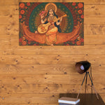 Load image into Gallery viewer, Goddess Saraswati | Retro Illustration | Digital Printed Canvas
