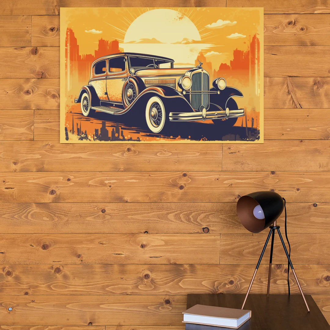 Rolls Royce | Retro Vintage Illustration | Digital Printed Canvas