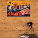 Load image into Gallery viewer, Harmony Unveiled: Bridging the Rural-Urban Tapestry | Illustration | Digital Printed Canvas
