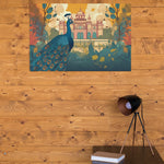 Load image into Gallery viewer, The Peering Peacock | Modern Vintage Illustration Fusion | Digital Printed Canvas
