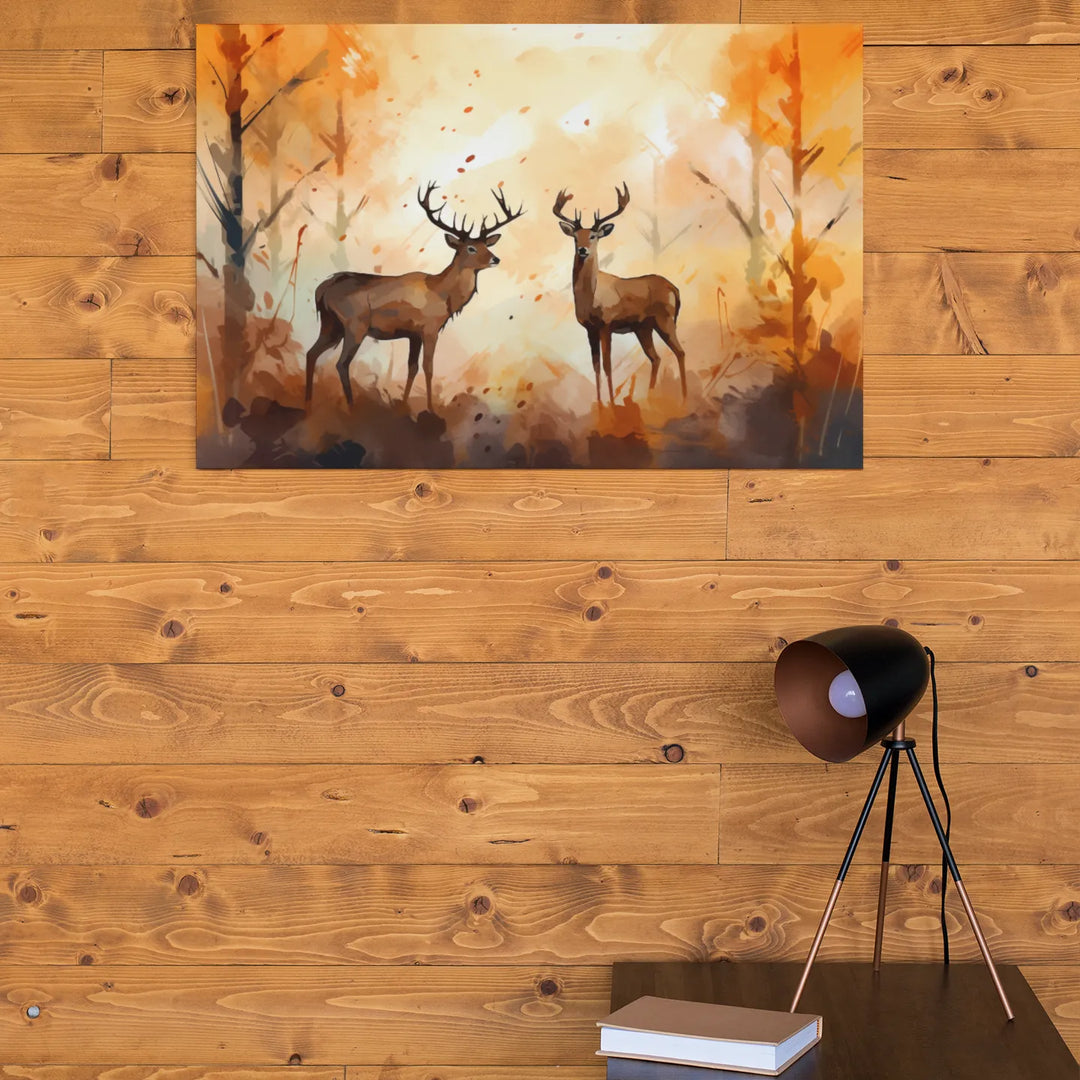 Gazing Deers | Abstract & Modern Art | Digital Printed Canvas