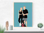 Load image into Gallery viewer, Custom Family Portrait | Family Illustration | Personalized Gift | Digital Printed Canvas
