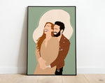 Load image into Gallery viewer, Custom Family Portrait | Family Illustration | Personalized Gift | Digital Printed Canvas
