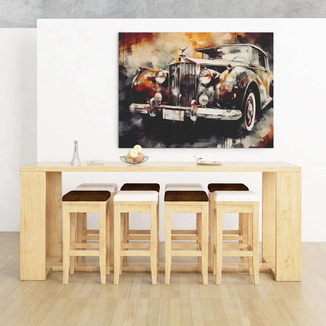 Rolls Royce | Vintage Car | Abstract Art | Digital Printed Canvas