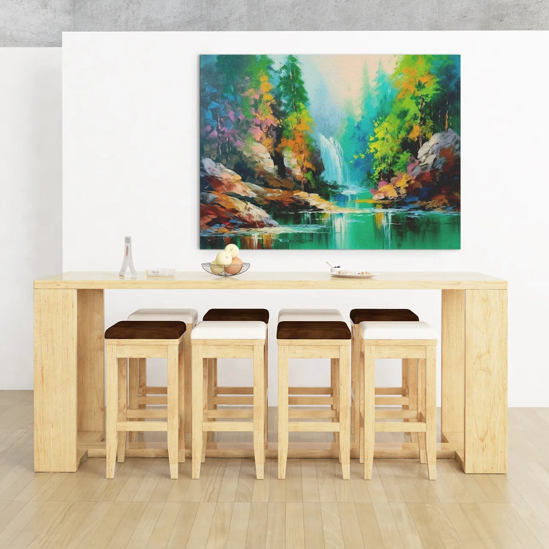 The Autumn Waterfall | Abstract Art | Digital Printed Canvas