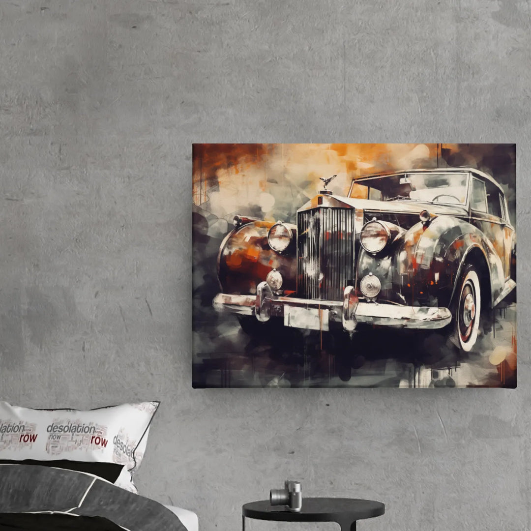 Rolls Royce | Vintage Car | Abstract Art | Digital Printed Canvas