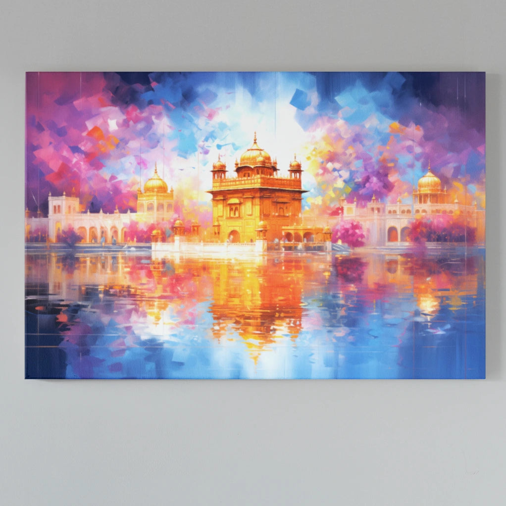 Golden Temple : Beauty Of Sikhism | Abstract Painting | Digital Printed Canvas