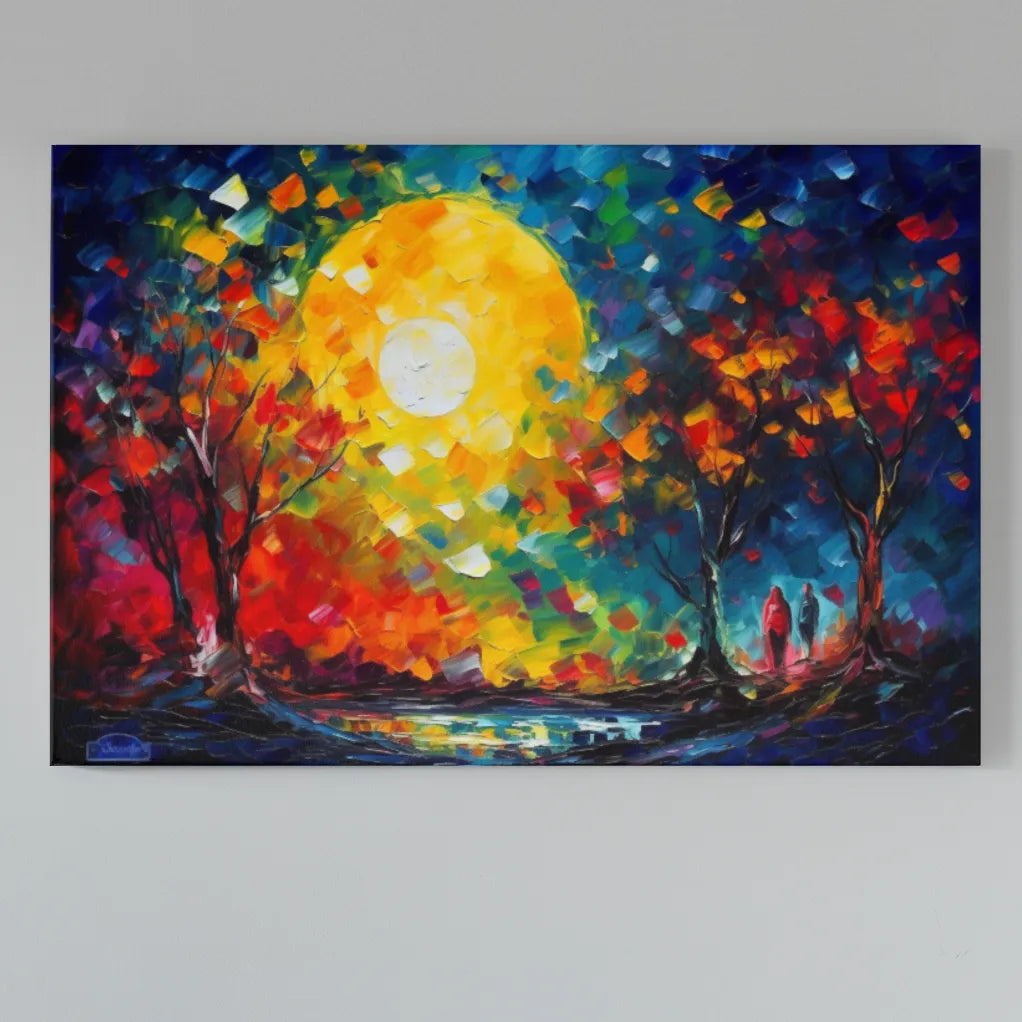 The Romantic Night | Abstract Art | Digital Printed Canvas