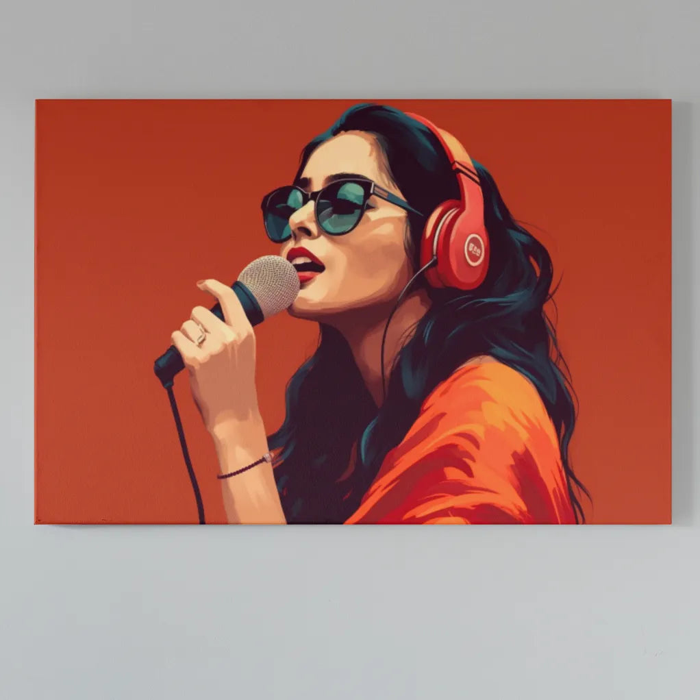 Singer | Retro Illustration | Digital Printed Canvas