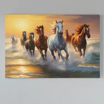 Load image into Gallery viewer, Seven Horse Painting | Vastu Painting | Illustration | Digital Printed Canvas
