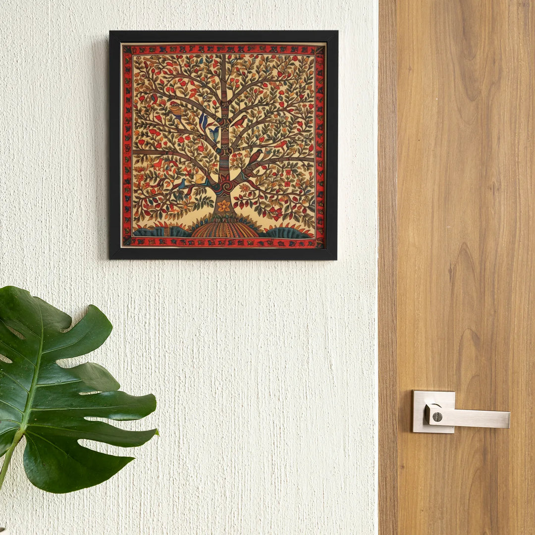 Beautiful Tree | Madhubani Art | Traditional Indian Art | Digital Printed Canvas