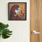 Load image into Gallery viewer, Beauty Adoring Beauty | Modern X Madhubani Art | Traditional Art | Digital Printed Canvas
