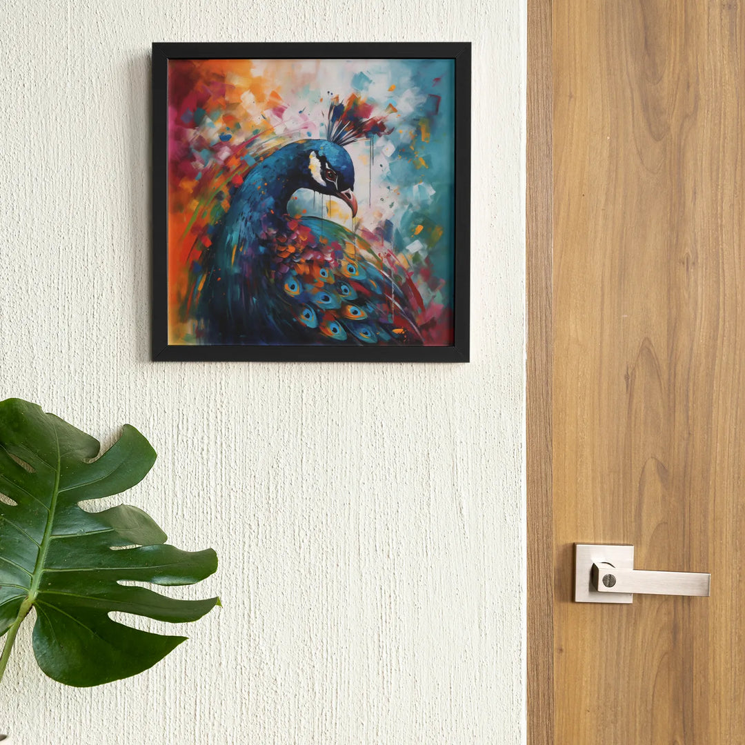 Vibrant Plumage : Peacock | Beautiful Abstract Art | Digital Printed Canvas