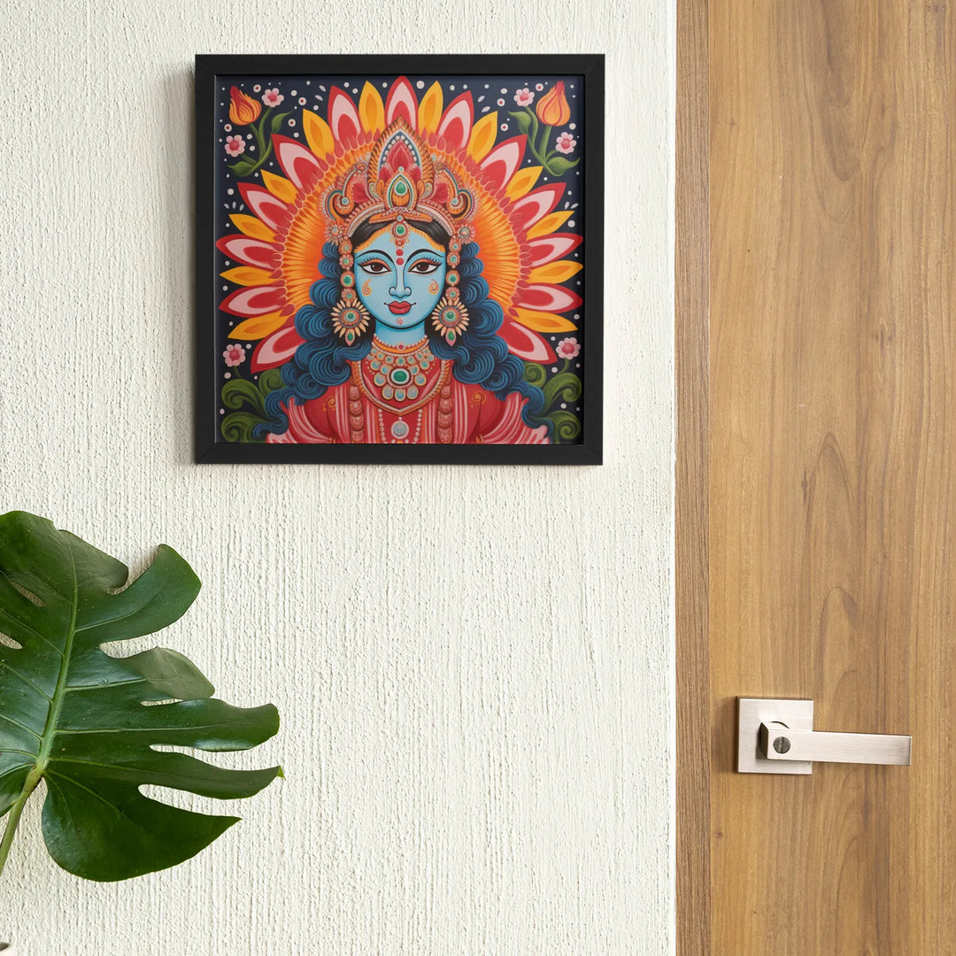 Divine Durga | Navratri Themed Modern Madhubani Painting | Digital Printed Canvas