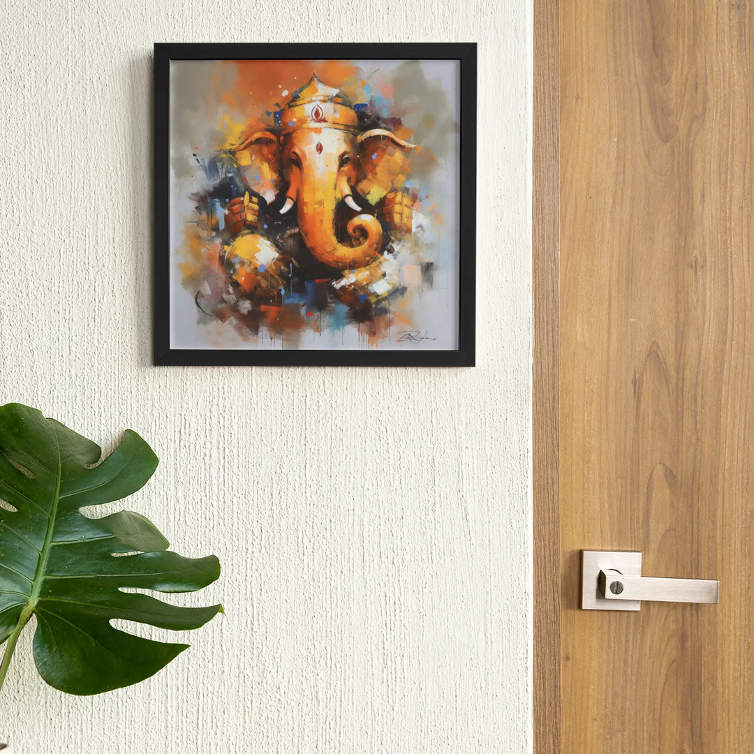 Divine Lord Ganesha | Beautiful Abstract Art | Digital Printed Canvas