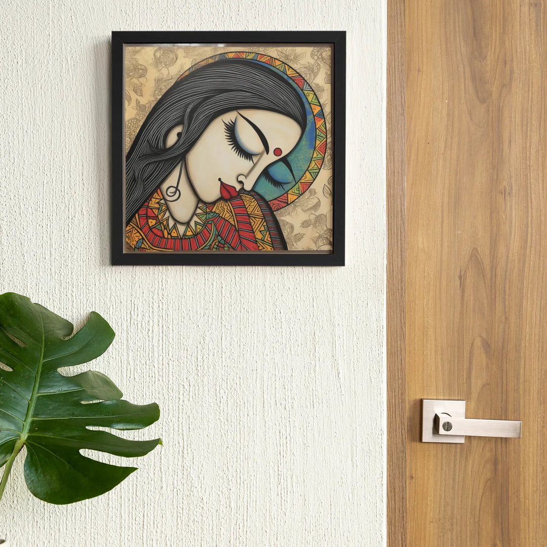 Dual Reflections | Modern Madhubani Art | Traditional Art | Digital Printed Canvas