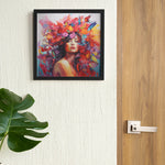 Load image into Gallery viewer, Blossom Cascade: Lady&#39;s Crown of Colorful Flowers in Abstract Bloom | Digital Printed Canvas
