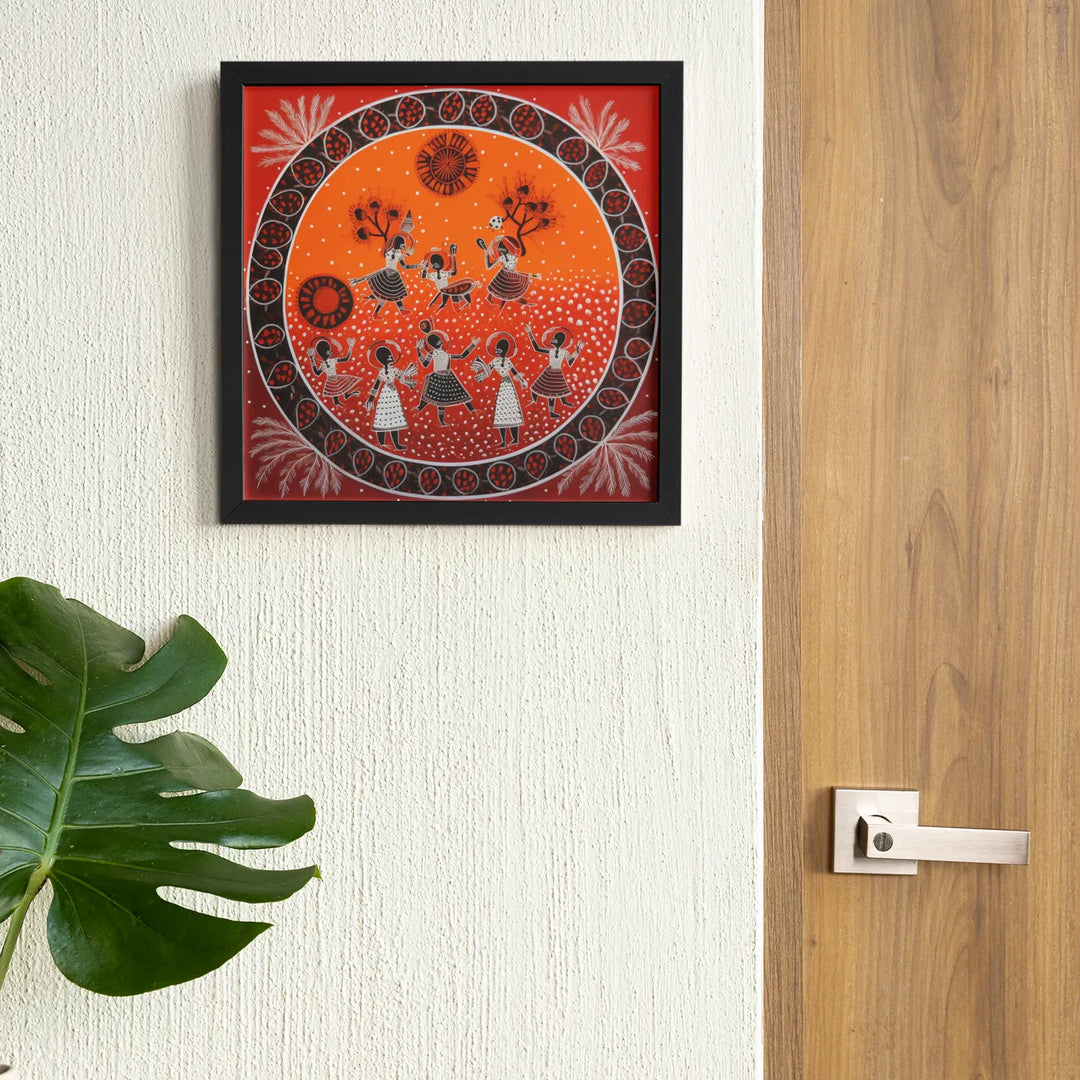 Wonders of Childhood | Warli Art | Traditional Indian Art | Acrylic Touch | Digital Printed Canvas