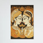 Load image into Gallery viewer, Bengali Wedding Couple | Modern Madhubani Art | Illustration | Traditional Art | Digital Printed Canvas
