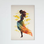 Load image into Gallery viewer, Vivid Grace: Modern Art Featuring a Lady in a Colorful Dress | Digital Printed Canvas
