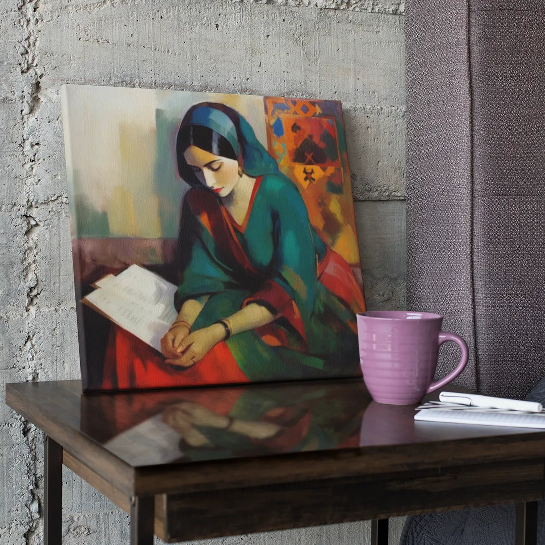 Painting In Style Of Amrita Sher Gill | Beautiful Illustration | Digital Printed Canvas