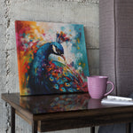 Load image into Gallery viewer, Vibrant Plumage : Peacock | Beautiful Abstract Art | Digital Printed Canvas
