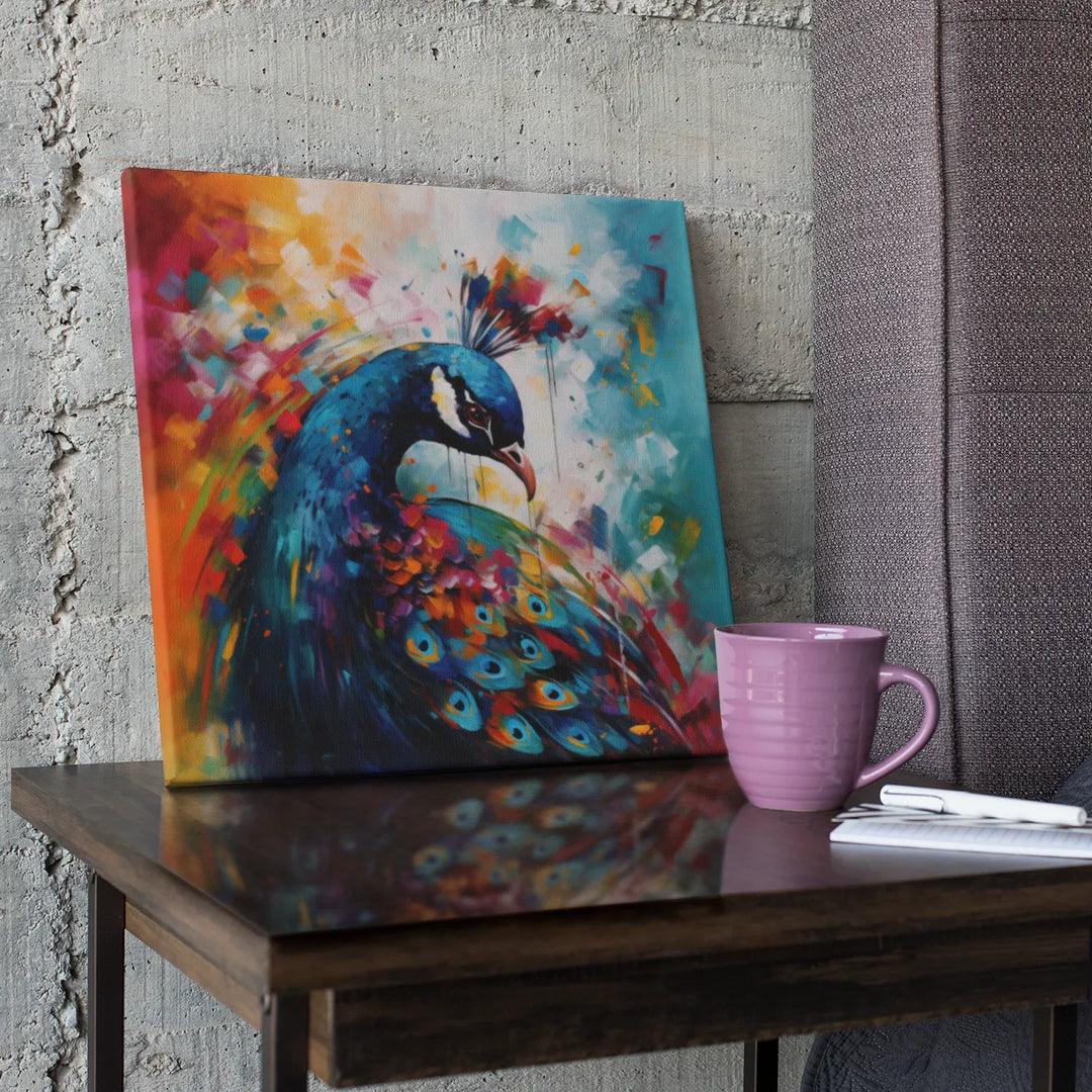 Vibrant Plumage : Peacock | Beautiful Abstract Art | Digital Printed Canvas