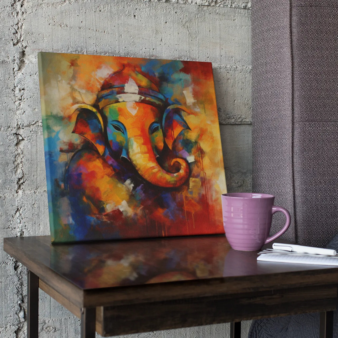 Lord Ganesha | Beautiful Abstract Art | Digital Printed Canvas