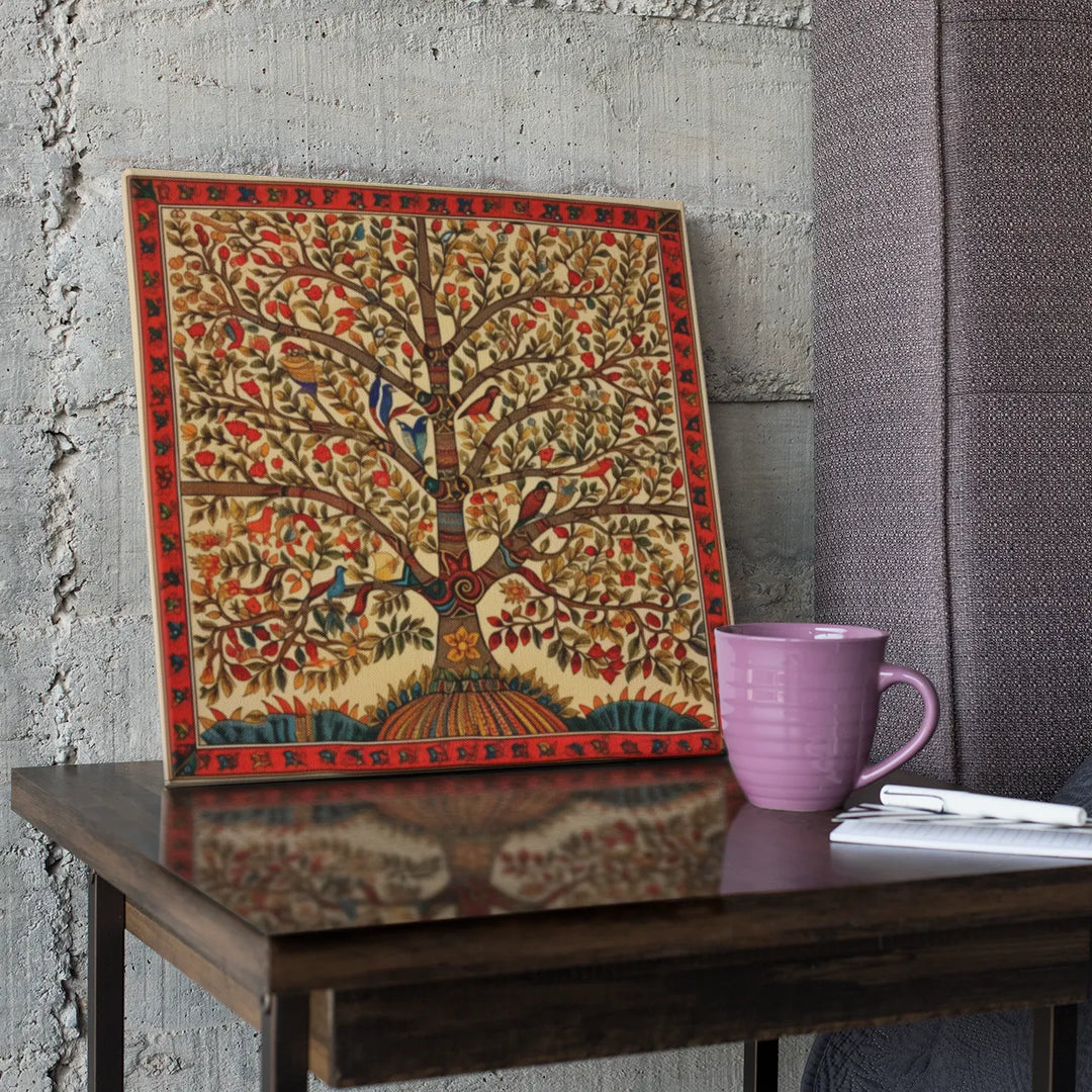 Beautiful Tree | Madhubani Art | Traditional Indian Art | Digital Printed Canvas